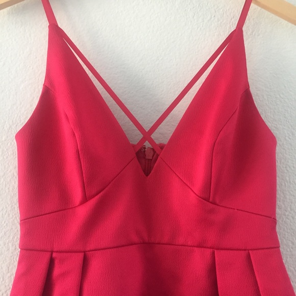 NWT Topshop hot pink cross front spaghetti strap mini cocktail dress Size 4 - Picture 5 of 6